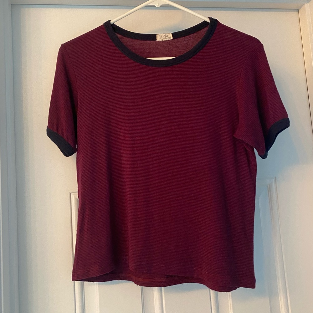 Brandy Melville John Galt striped striped tee tshirt one size